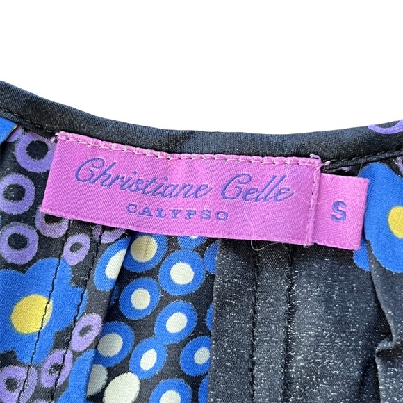 Calypso 100% Silk A Line Floral Dress Keyhole Front size Small - Picture 7 of 17